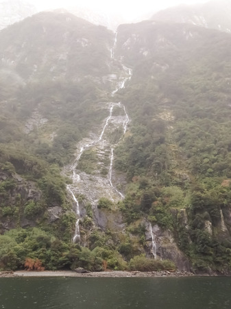 Waterfall from high mountainsの写真素材