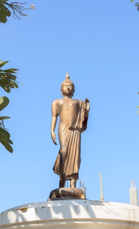 Buddha statue with blue skyの写真素材