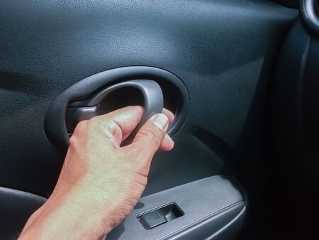 driver opened the door from inside the car.の写真素材