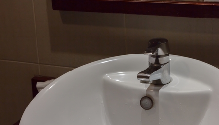 Faucet on the wash basin