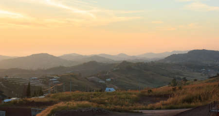 Beautiful morning sun on Khao Kho mountain in Thailand.
