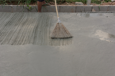 workers were building a concrete road.の写真素材