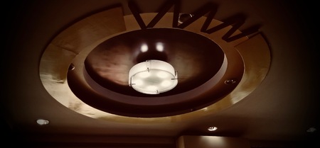 Beautiful lamp on the ceiling.