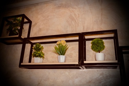 Flower vase on the wall.の写真素材
