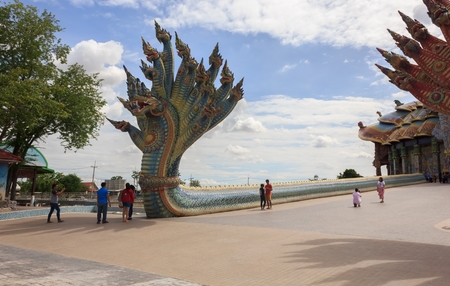 Many tourists visit the beautiful Ban Rai temple in Thailand.Nakhonratchasima,Thailand, June 25,2017のeditorial素材