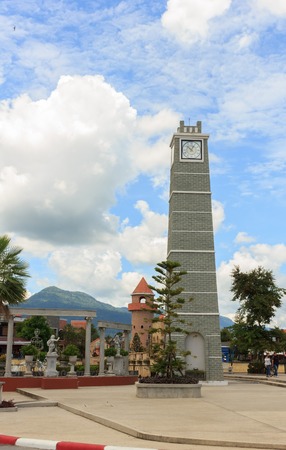 Beautiful clock tower in Verona in Thailand.Prachinburi,Thailand, June 18,2017のeditorial素材