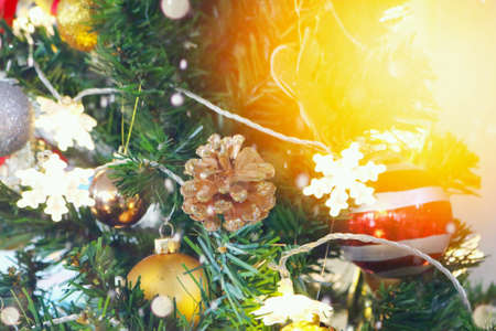 Christmas tree with flare light effectの素材