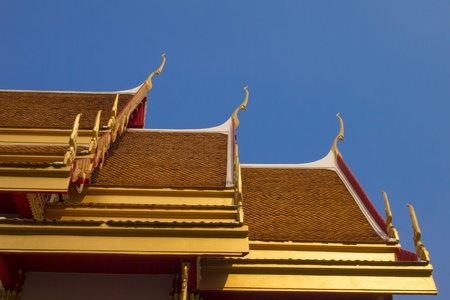 Temple Roof Tile Pattern in Thailandの写真素材