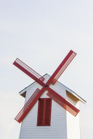 The red windmill with isolationの写真素材