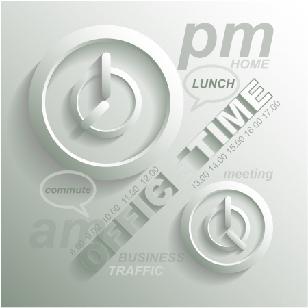 vector office times, office hours abstract background concept のイラスト素材