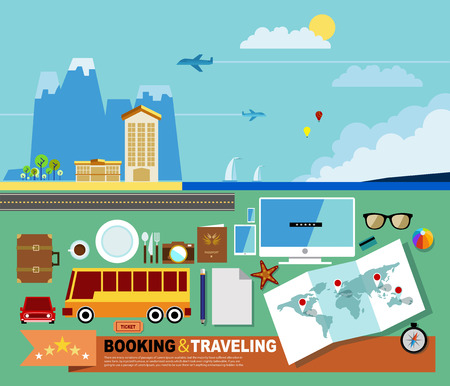 traveling in vacationsのイラスト素材
