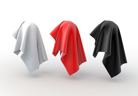 3D render colorful cloth cover sphere in isolated background with work pathsの写真素材