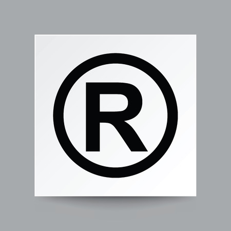 Copyright symbol, Illustration vector on white square paper with real shadow.のイラスト素材
