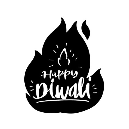 Happy Diwali, celebration of happy Deepavali light and fire festival, vector illustration greeting or invitation card design.のイラスト素材