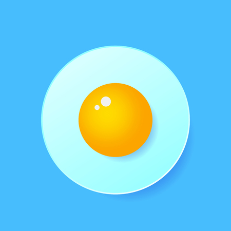 Minimalist Fried egg icon symbol on blue background, vector illustration pop art style.のイラスト素材