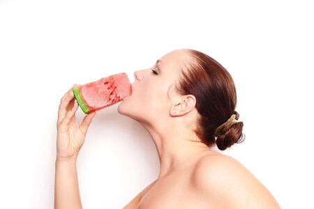 Beautiful model with  watermelon 

の写真素材
