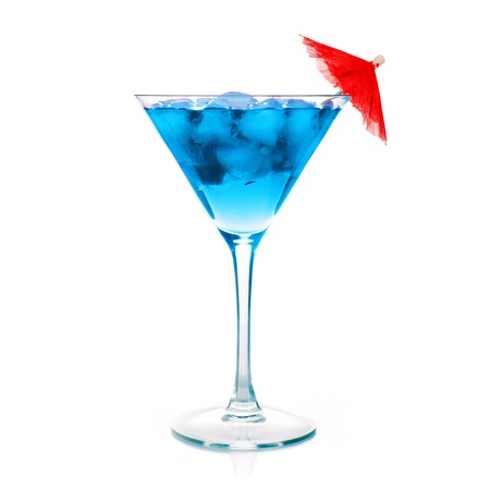 One blue cocktail martiniの写真素材