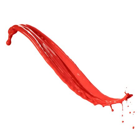 Isolated shot of paint splashing on whiteの写真素材