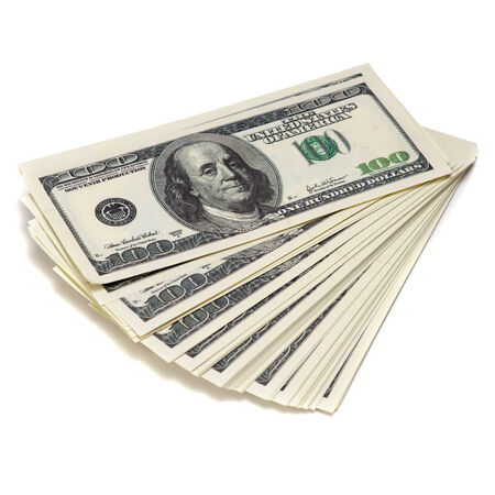 dollars on white background