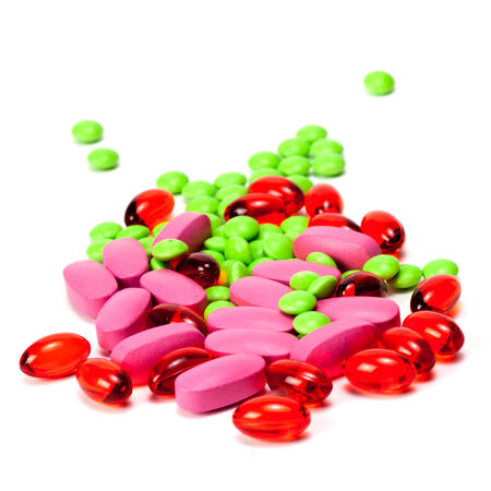 Pills on a white backgroundの写真素材