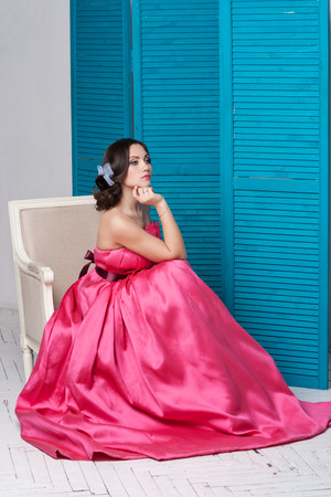 Gorgeous bride with flowersの写真素材