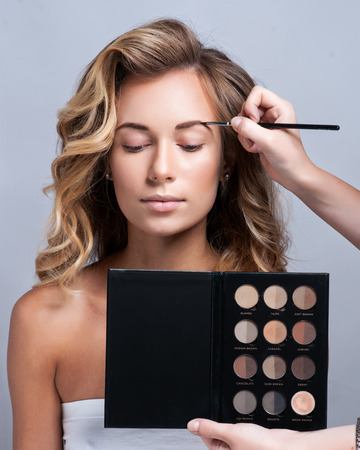 Make-up. Eyebrow Makeup.Brown Eyesの写真素材