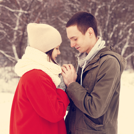 Happy smiling couple in love.の写真素材