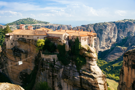 Meteora monasteries, the Holy Monastery of Varlaam at foreground, Greece.の写真素材
