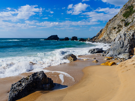 Azenhas do Mar, a beautiful coastal town in the municipality of Sintra, Portugal.の写真素材