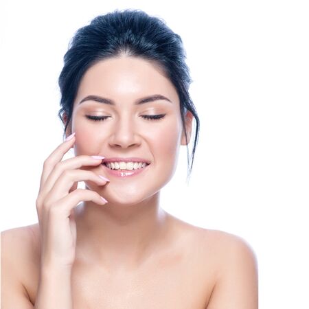 Beautiful woman face portrait cosmetic healthy concept.の写真素材