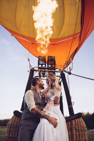 bride and groom outdoors. wedding ceremony. wedding archの写真素材