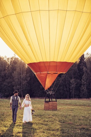 bride and groom outdoors. wedding ceremony. wedding archの写真素材