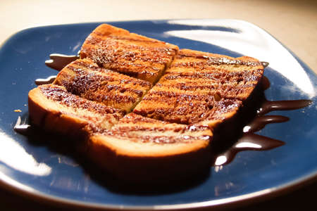 single toast with cocoa