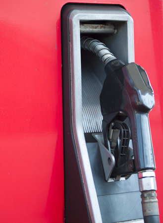 fuel nozzle at a gas station. Petrol station. Filling station. Petrol. Gasolineの写真素材