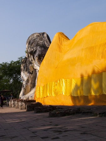Wat Lokayasutharam temple,Ayutthaya, Thailandの写真素材