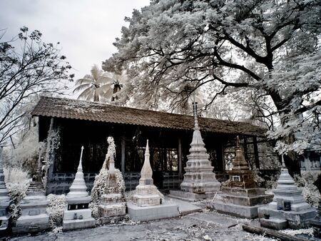 The temple is a place for religious activity for Buddhistsの写真素材