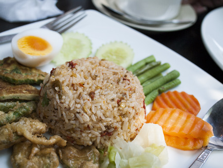 Fried rice with chili sauce, Thai styleの写真素材