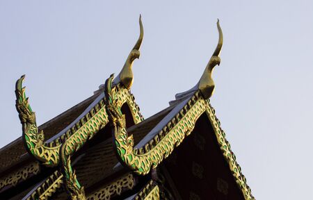 Gabled roof temple in thailand