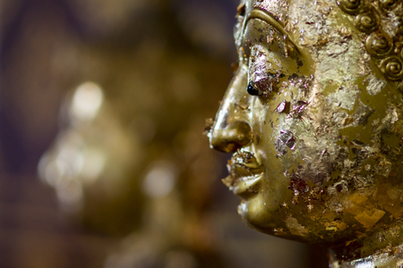 face of Buddha in thailandの写真素材