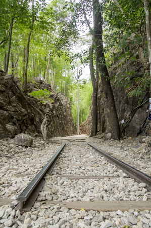 Death Railway Bridge in wold war two.During World War Two Japan constructed railway from Thailand to Burmaの写真素材