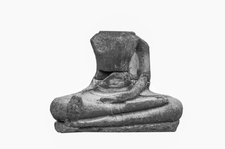 A half of Ancient Buddha statueの写真素材