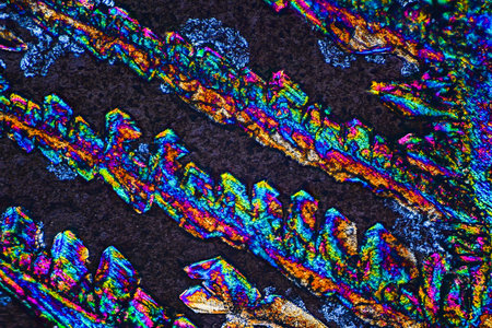 Crystal polarized light Copper sulphateの写真素材