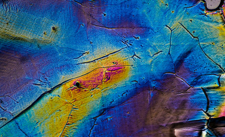 Crystal polarized light natrithiosunfat (Na2S2O3)