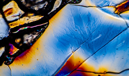 Crystal polarized light natrithiosunfat (Na2S2O3)の写真素材