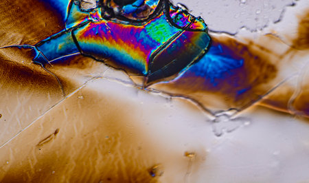 Crystal polarized light natrithiosunfat (Na2S2O3)の写真素材