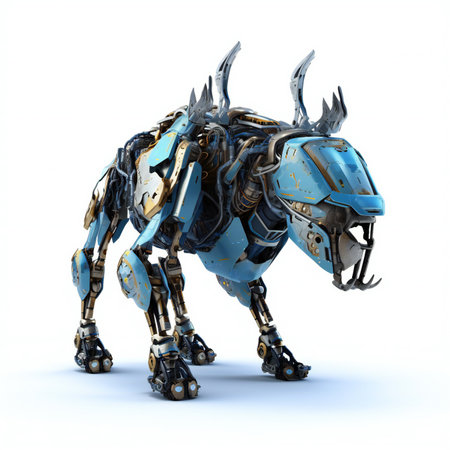 a robot isolated on a white background with shadowの素材