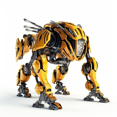 a robot isolated on a white background with shadowの素材