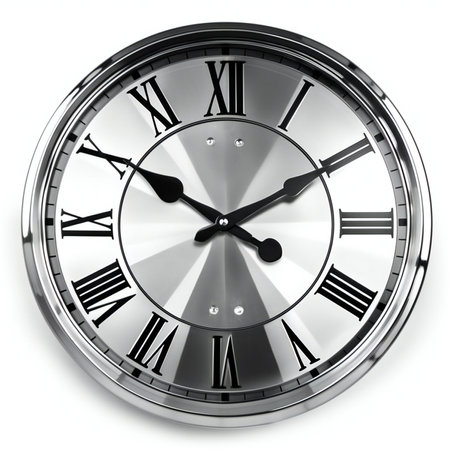 a wall clock showing five minutes to twelve o'clockの素材