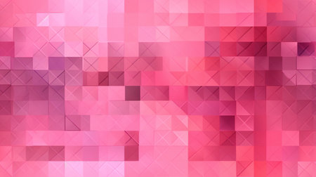 Abstract geometric background with pink and white triangles.の素材