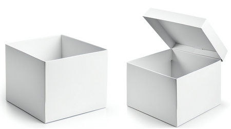 White box isolated on a white background.の素材